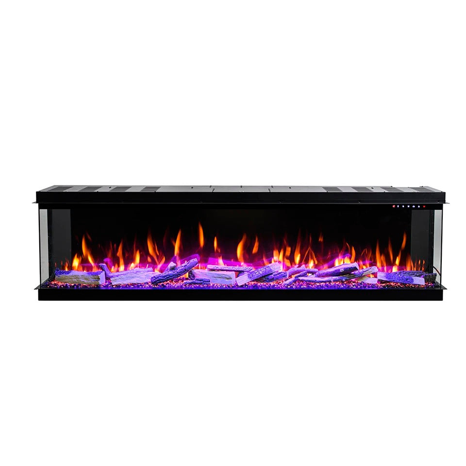 3 Sided Electric Fireplace Insert - 100”